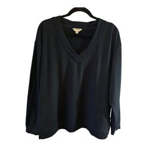 ORVIS BLACK PULLOVER SWEATER MODAL SIZE XL VNECK VERY SOFT RELAXED